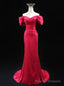 Mermaid Off the Shoulder Pleats Prom Dress