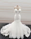 Mermaid Organza Wedding Dress Ruffles Off Shoulder Embroidery