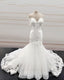 Mermaid Organza Wedding Dresses Ruffles Off Shoulder Embroidery