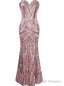 Mermaid Pink Sweetheart Sequins Prom Dress