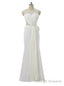Mermaid Scoop Chiffon Pearls Bow See Through Long Prom Dresses