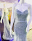 Mermaid Seafoam Blue Lace Prom Dresses