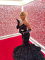 Mermaid Sequins Black Long Formal Prom Dress 22Th Birthday Outfits With Sleeves