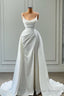 Mermaid Spaghetti strap Floor Length Sleeveless High Split With Side Train Prom Dress
