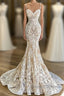 Mermaid Spaghetti-Straps Lace Sleeveless Wedding Dress