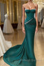 Mermaid Strapless Floor-length Sleeveless Open Back Prom Dress