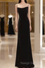 Mermaid Straps Black Velvet Long Prom Dresses