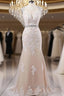 Mermaid Sweep Train Open Back Tulle Prom Appliques Wedding Dress