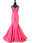 Mermaid Sweetheart Beaded Crystals Backless Hot Pink Prom Dress