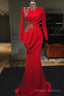 Mermaid Sweetheart Floor Length Appliques High Split Long Sleeve Prom Dress