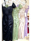 Mermaid / Trumpet Prom Dress Minimalist Dresses Cocktail Prom Tea Length Sleeveless Sweetheart Charmeuse Backless With Pleats Ruched