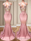 Mermaid V-neck Appliques Lace Sweep Train Charmeuse Dress