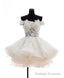 Mini Tulle Lace Short Prom Dress, Lace Cute Homecoming Dress