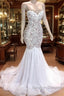 Modern Straps Mermaid Appliques Wedding Dresses Ruffless Bridal Gown