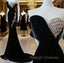 Modest Mermaid Strapless Black Long Floor Length Beads Prom Dresses