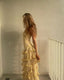 Modest Sheath Strapless Yellow Chiffon Floral Prom Dress Long Prom Dresses 22Th Birthday Outfits Graduation Dresses