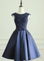 Navy Blue Knee Length Homecoming Dress Short Graduation Dresses For Prom Dresses