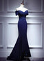 Navy Blue Mermaid Sweetheart Long Evening Dress, Blue Prom Dresses