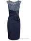 Navy Blue Mother Of The Bride Dress With Lace Prom Dresses