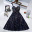Navy Blue Sequin Hoco Dresses Short Homecoming Dress