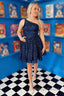 Navy Sequins One Shoulder A Line Short Homecoming Dress