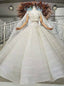 New arrivals White Ball Gowns Sequins Square Neck Beading Crystal Wedding Dress