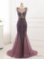 New Formal Prom Party Gowns Women Wear Fancy Beading Mermaid Evening Dress