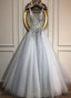 New! Tulle V-Neck A-Line Wedding Dress With Beadings