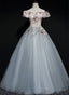 Off Shoulder Long Off Shoulder Prom Dress, Tulle Sweet 16 Dress Formal Gowns