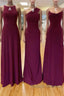 Off-The-Shoulder Floor Length Chiffon Long Bridesmaid Dresses