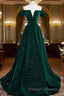 Off The Shoulder Green Black Long Prom Dress Off Shoulder Green Black Prom Dress