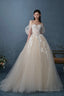 Off The Shoulder Lace Long Champagne Prom Dresses Lace Prom Gowns