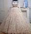 Off The Shoulder Long Sleeves Ball Gowns Wedding Lace Dress With Bow Sashes