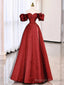 Off the Shoulder Red Long Prom Dresses, Off Shoulder Red Long Formal Prom Dresses