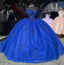 Off the Shoulder Royal Blue Quinceanera Dresses with Appliques