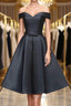 Off the Shoulder Short Black Prom Dress Off Shoulder Short Black Prom Graduation Dress