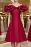 Off the Shoulder Short Burgundy Prom Dress Short Wine Red Graduation Homecoming Dress