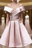 Off the Shoulder Short Pink Prom Dress Short Pink Prom Graduation Dress