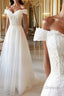 Off the Shoulder White Lace Prom Dresses Long withe Beading Off Shoulder White Lace Prom Dresses White Lace Prom Dresses