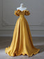 Off the Shoulder Yellow Long Prom Dresses, Yellow Off Shoulder Long Formal Prom Dresses