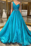 One Shoulder A Line Prom Dress with Beading Waist