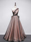 One Shoulder Brown Tulle Prom Dresses, Brown Tulle Formal Evening Dresses