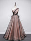 One Shoulder Brown Tulle Prom Dresses, Brown Tulle Formal Prom Dresses