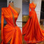 One Shoulder Prom Dress, Pleats Prom Dress