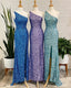 One Shoulder Sparkly Prom Dress Long With Slit Prom Dress Charming Dance Dresses