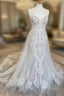Open Back A-Line Tulle/Lace Wedding Dress Custom Made Bridal Dresses