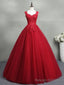 Open Back Burgundy Lace Tulle Long Prom Dresses, Burgundy Lace Formal Prom Dresses