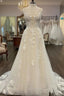 Open Back V-Neck A-Line Wedding Dresses Bridal Gown Dress For Brides