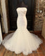 Organza And Satin Mermaid Wedding Dresses Strapless