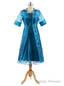 Organza Three Quarters Sleeves Tea Length Mother of the Bride Dress with Jacket